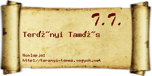 Terényi Tamás névjegykártya